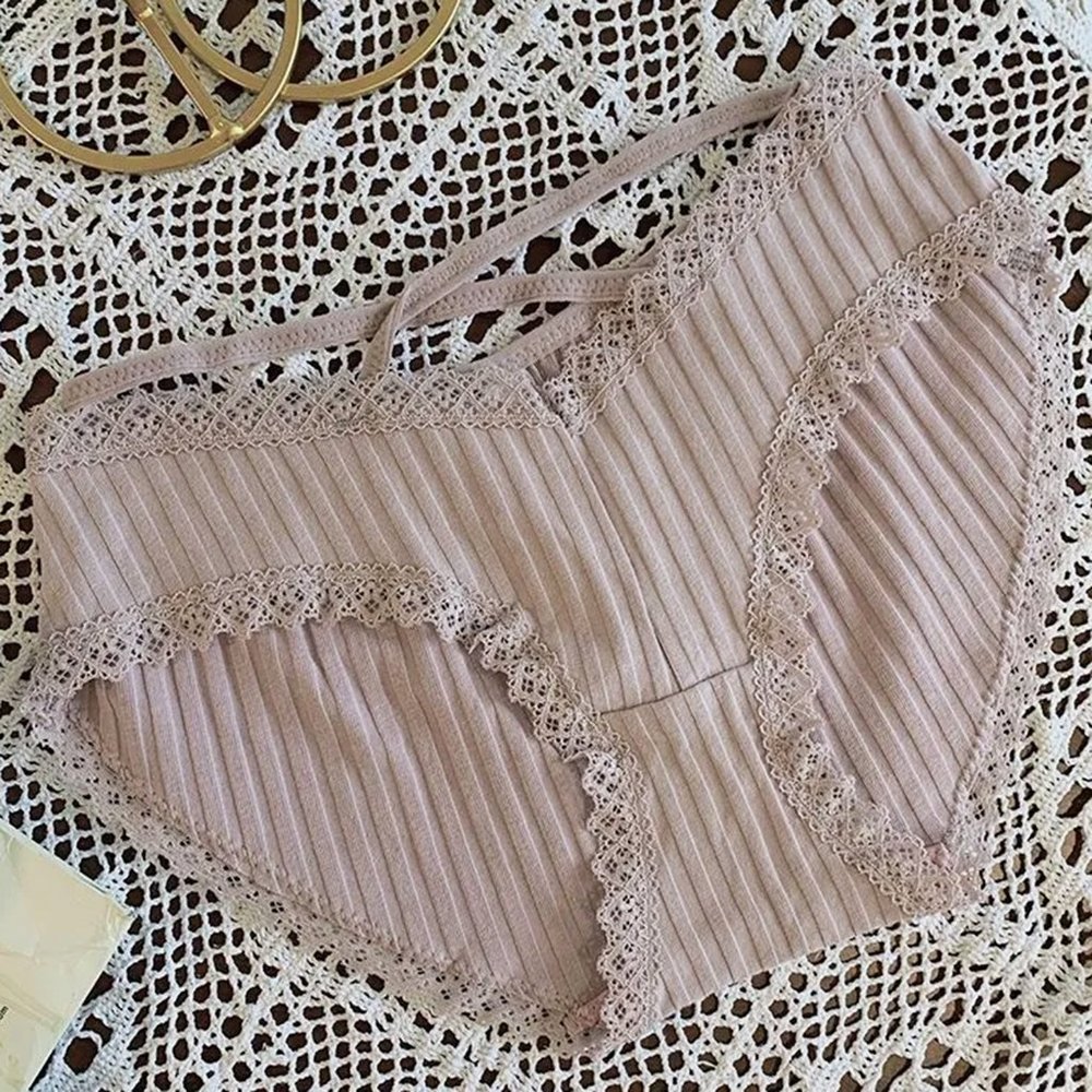 Ever After Strappy Lace-Trimmed Panty Pink One Size